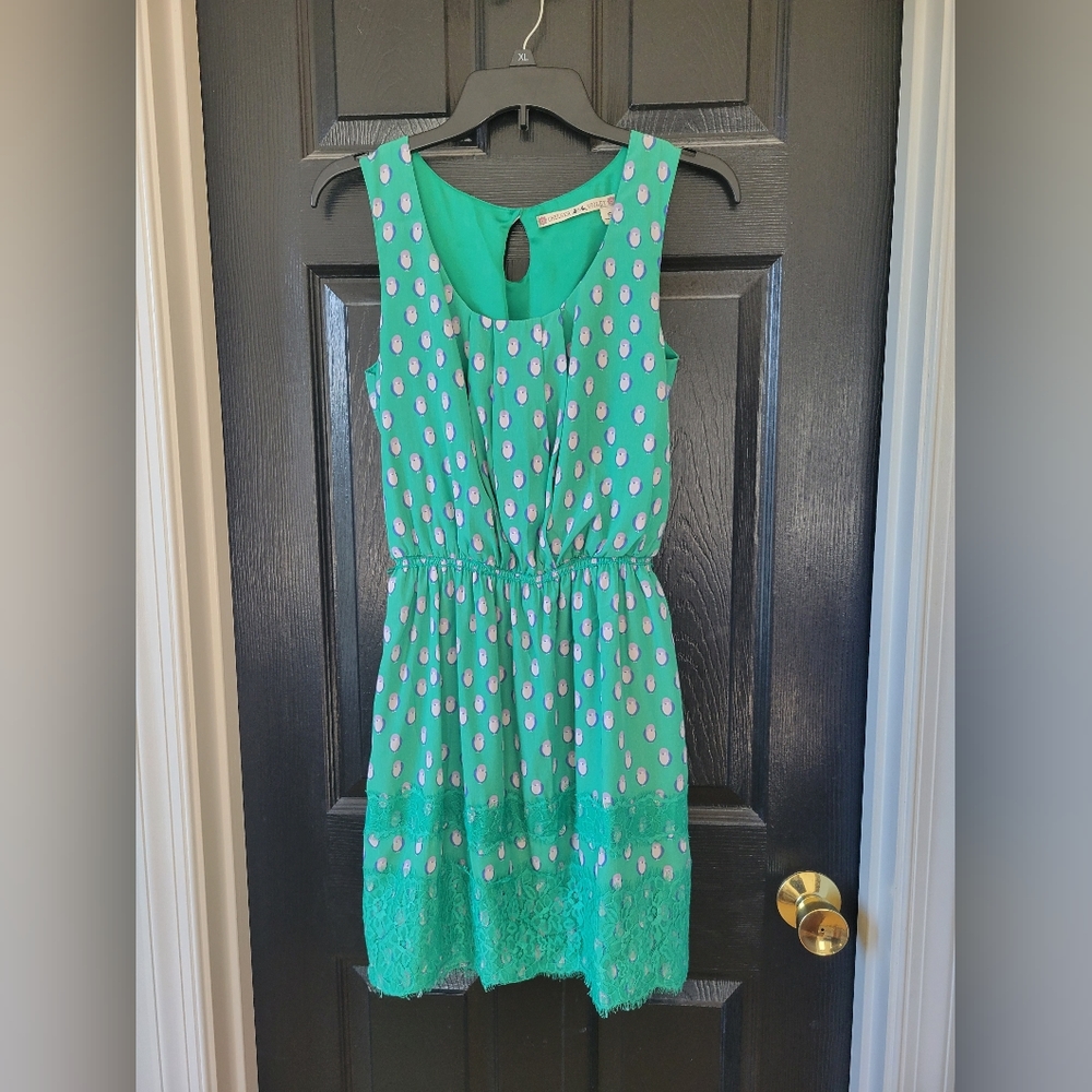 CHELSEA & VIOLET Green Bird Dress Size S